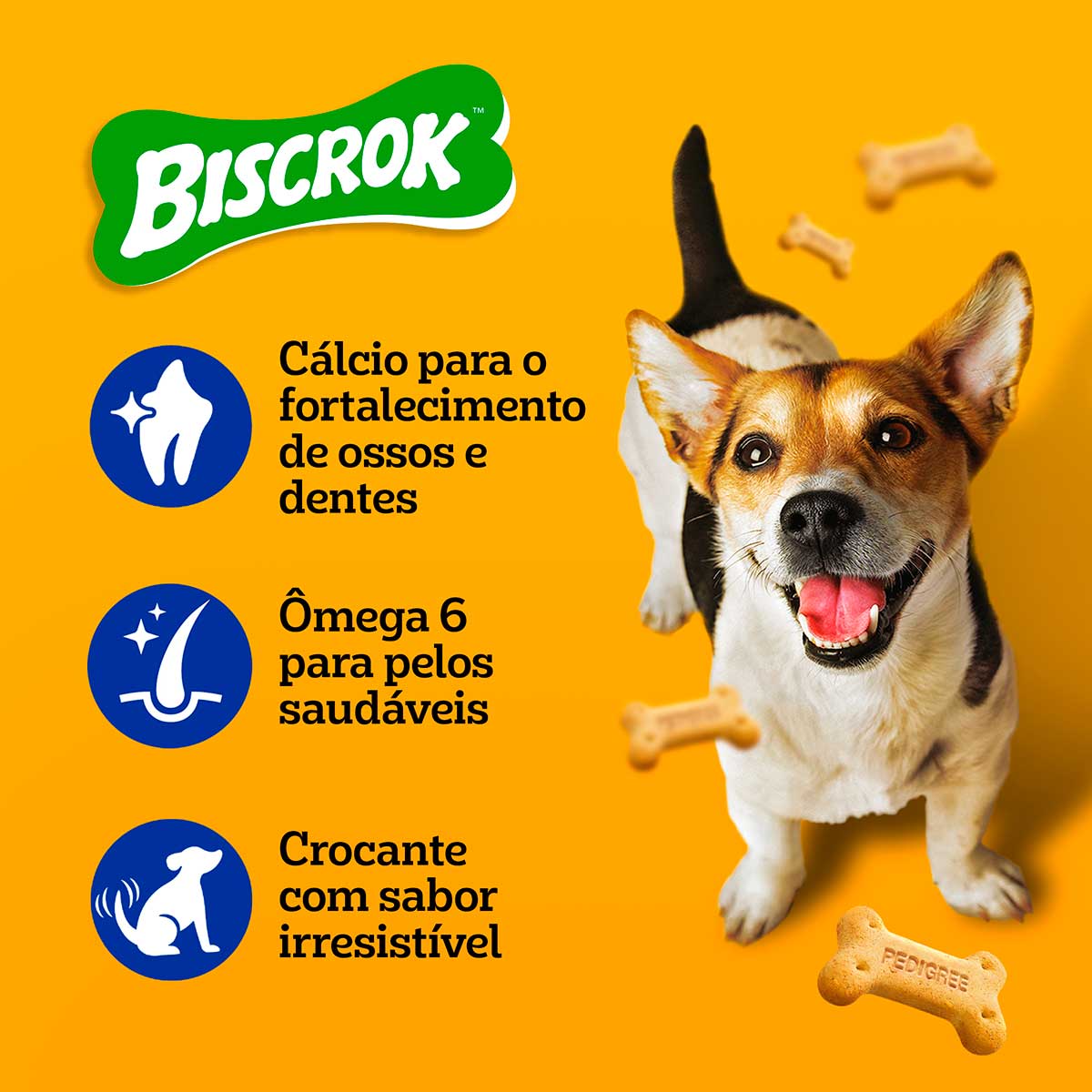 Biscoito Pedigree Biscrok para Cães Adultos Raças Pequenas 500 g