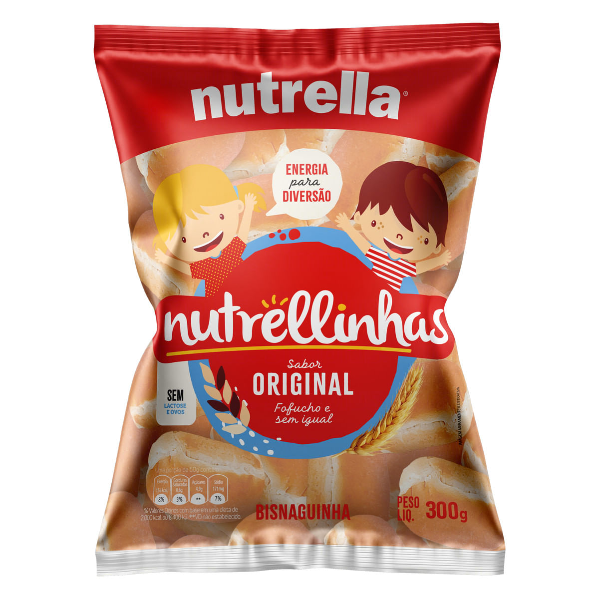 Pão Bisnaguinha Original Zero Lactose Nutrella Nutrellinhas Pacote 300 g