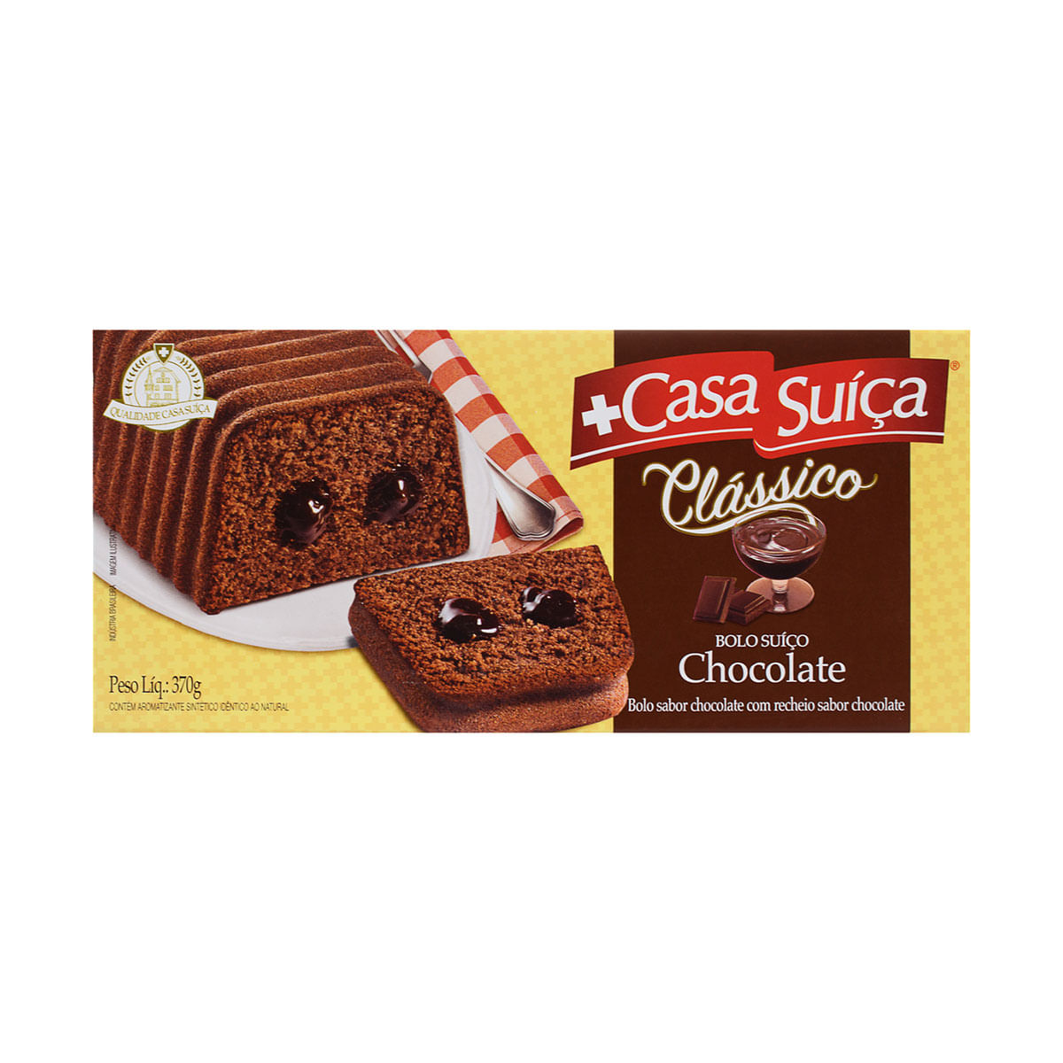 Bolo Suíço Clássico Chocolate Casa Suíça Caixa 370g