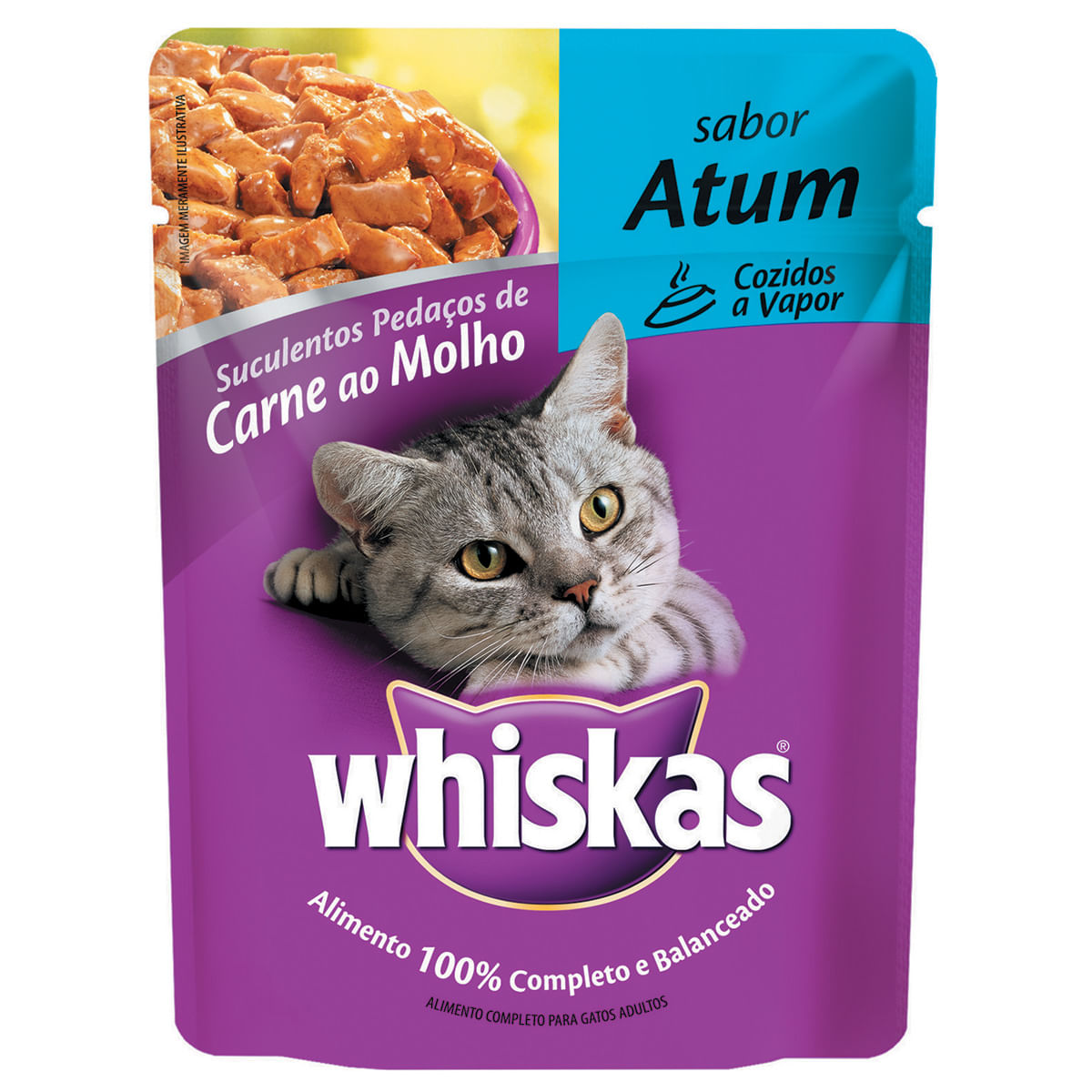 Ração Úmida para Gato Whiskas Atum com Molho Sachê 85g