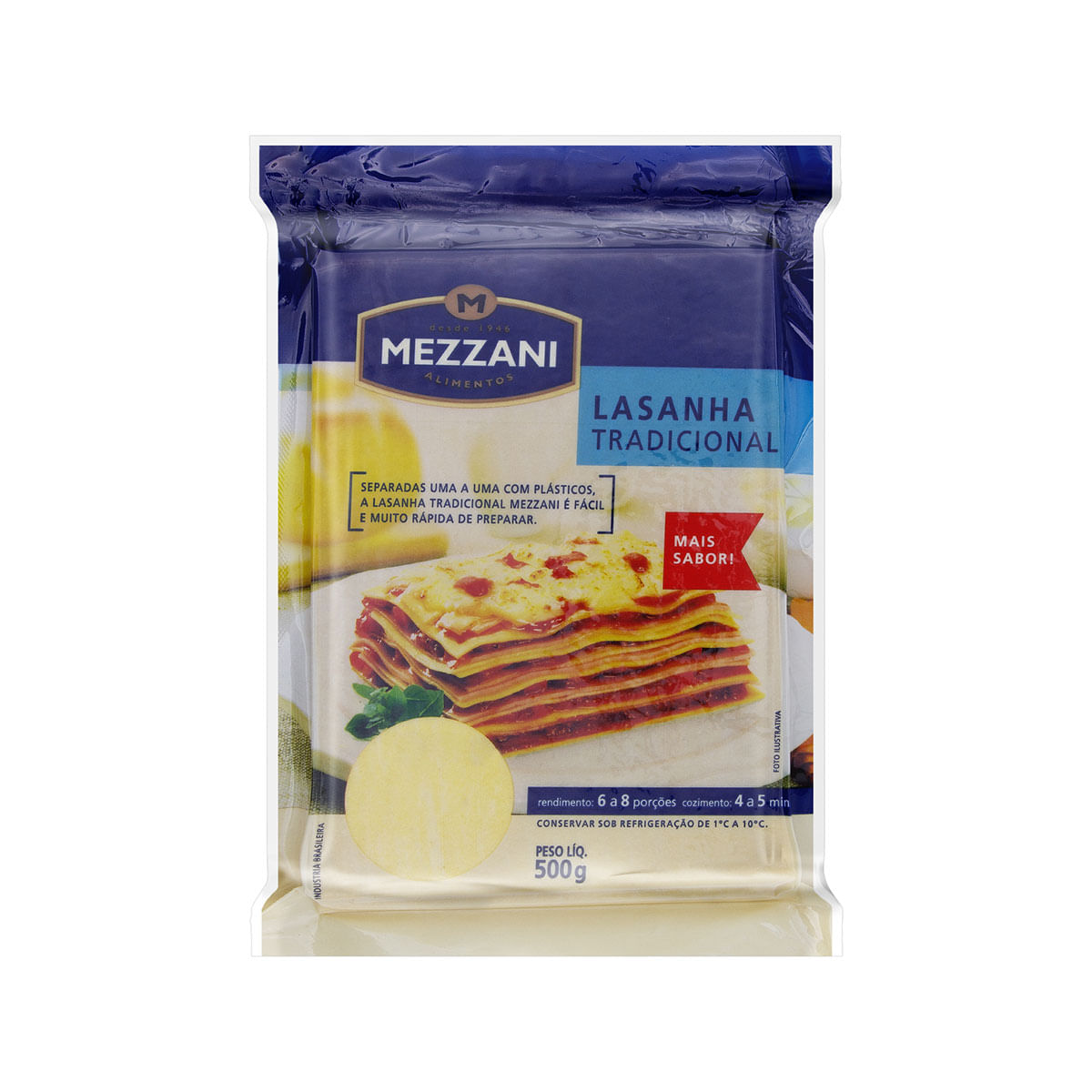 Massa Fresca para Lasanha Mezzani 500g