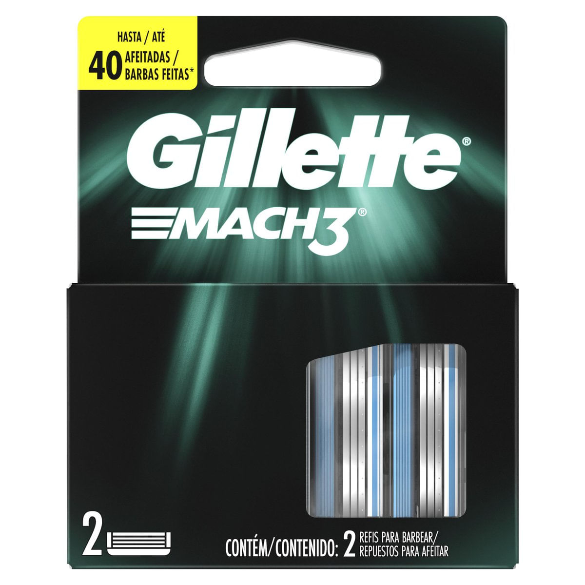 Carga para Aparelho de Barbear Gillette Mach 3 - 2 Unidades