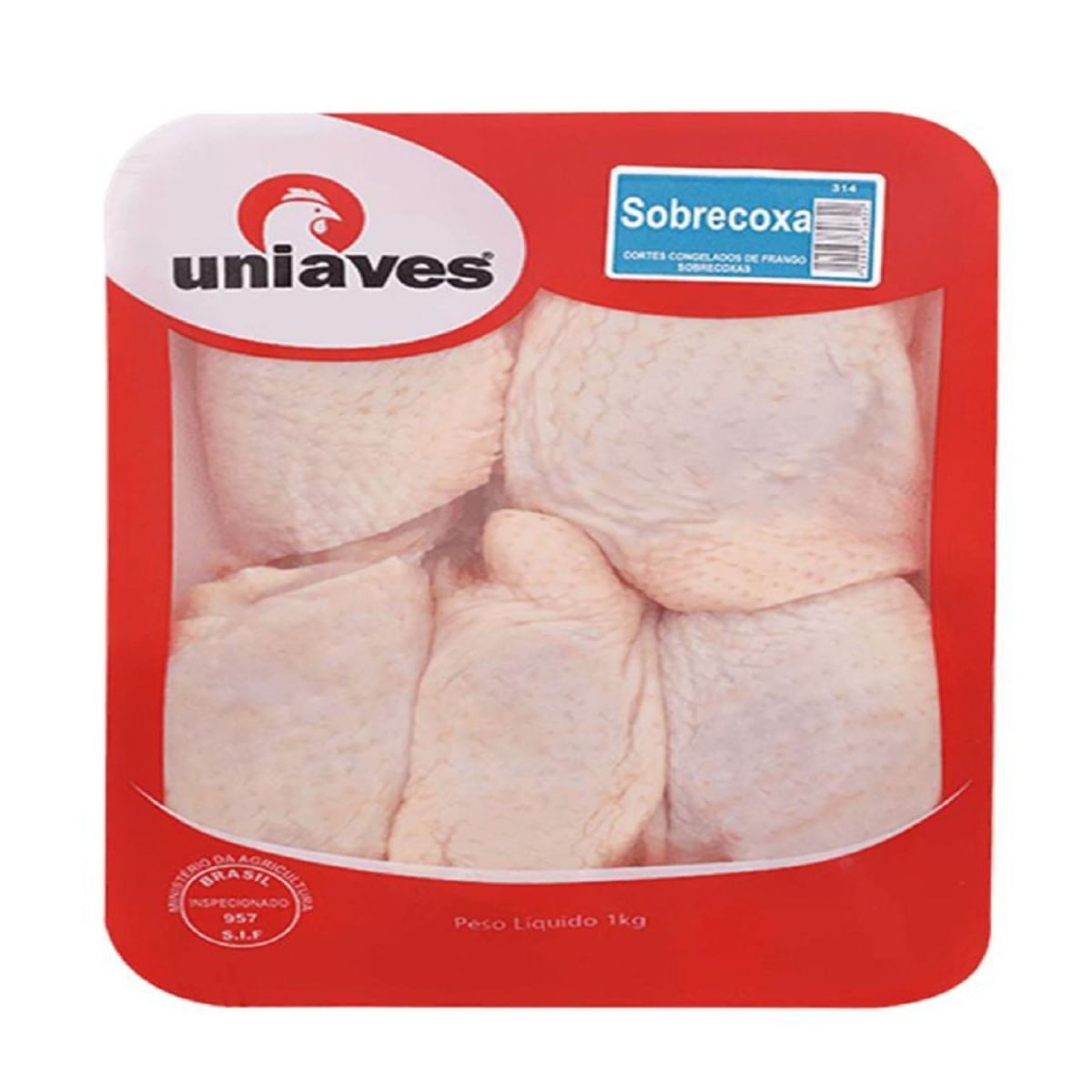 Sobrecoxa de Frango Congelado Uniaves 1 kg