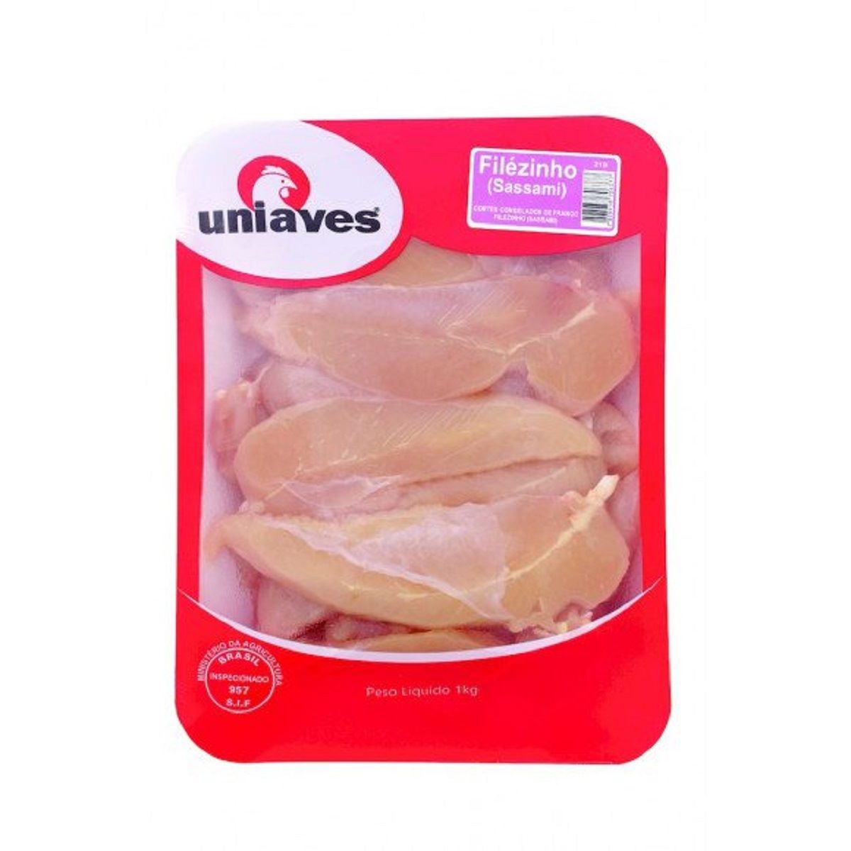 Filé de Peito de Frango Sassami Congelado Uniaves 1 kg