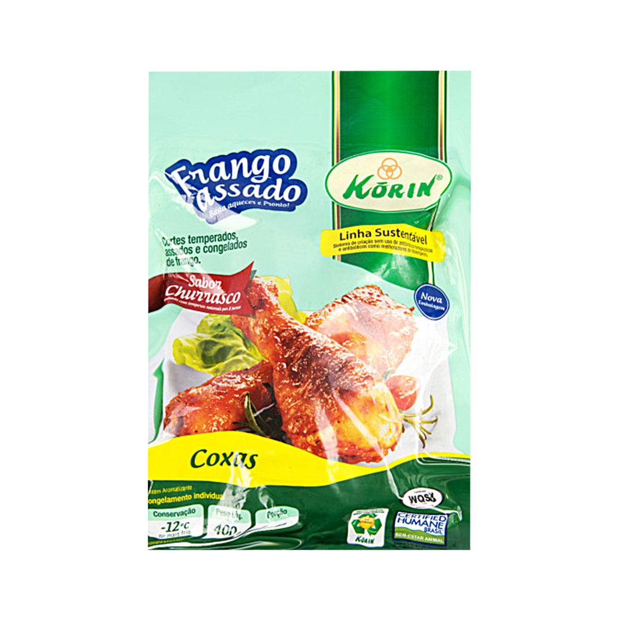 Coxa de Frango Congelado Sabor Churrasco Korin 400g