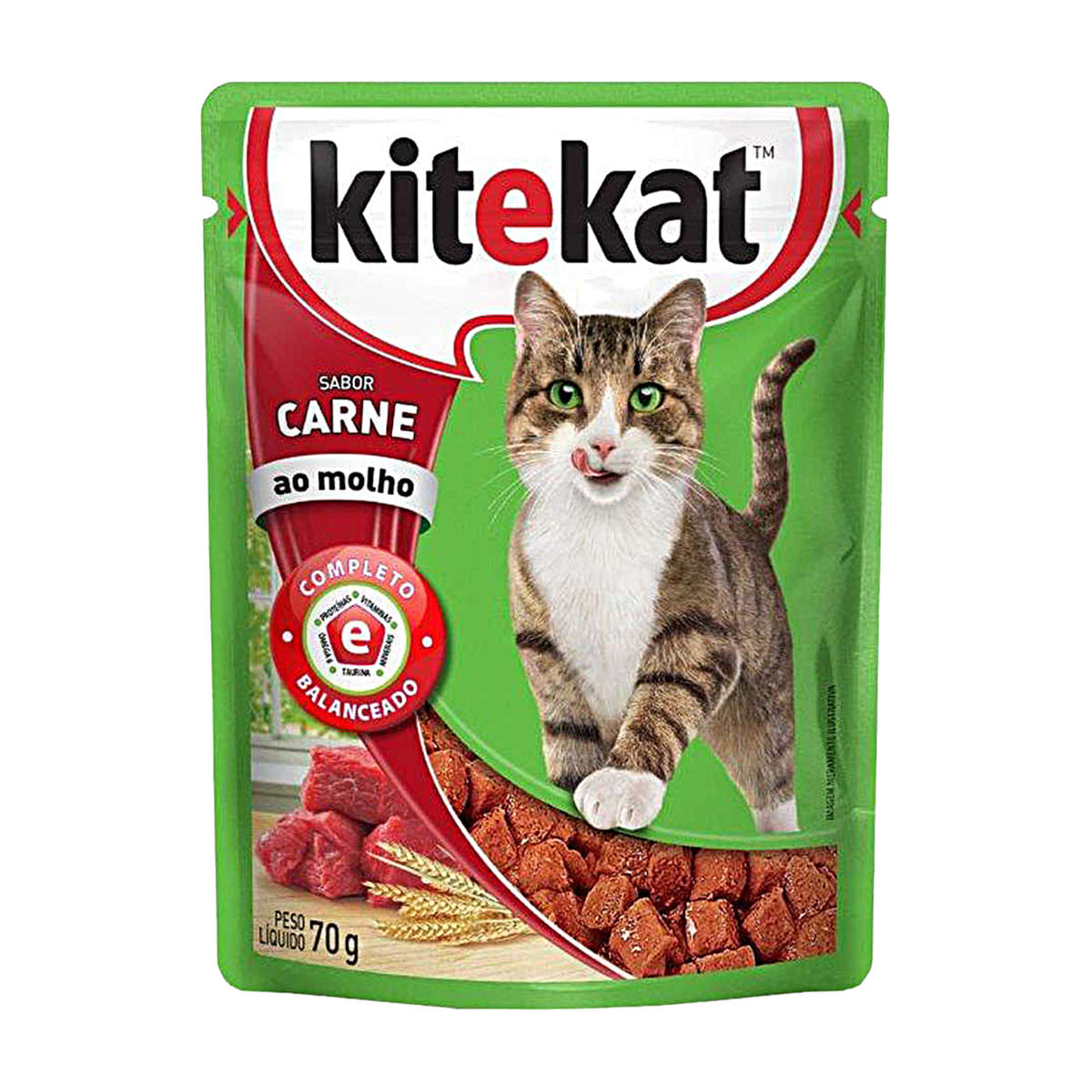 Ração Úmida para Gato Kitekat Carne Sachê 70g