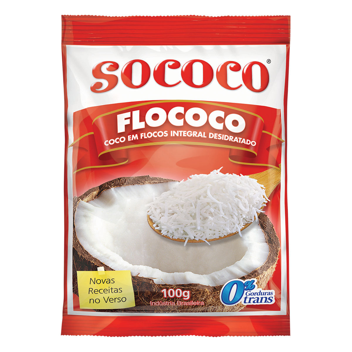 Coco em Flocos Desidratado Sococo Flococo 100g