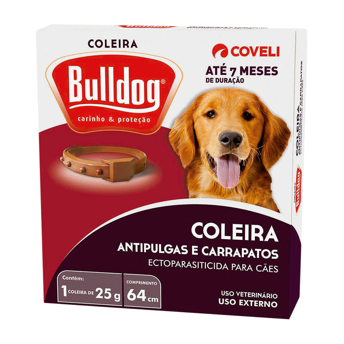 Coleira Antipulga para Cachorro Coveli Bulldog 25g