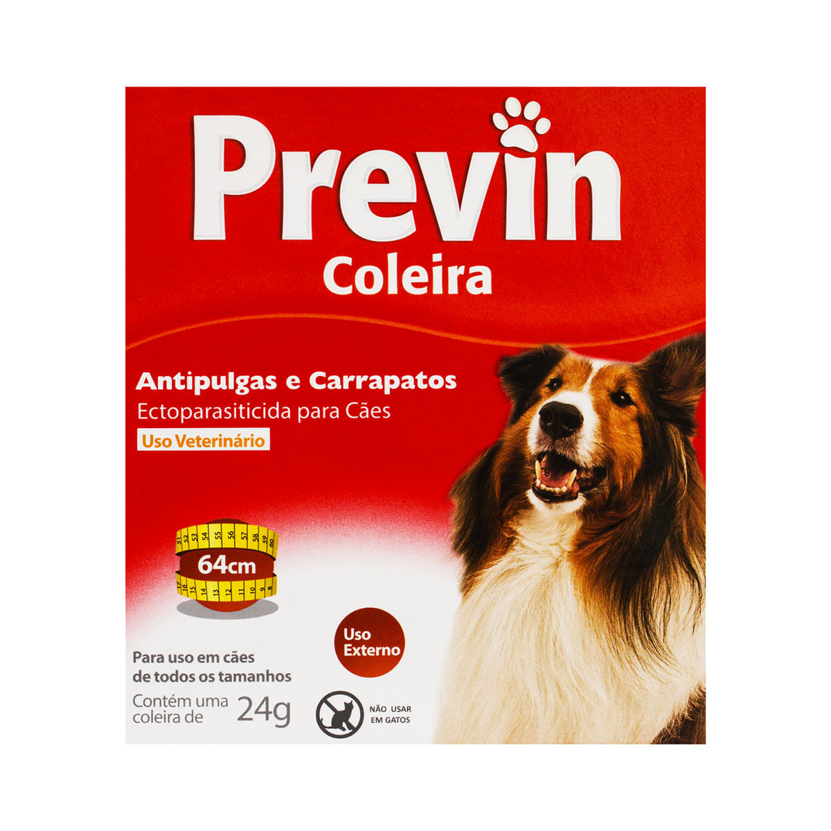 Coleira Antipulgas e Carrapatos para Cachorro Previn 24g