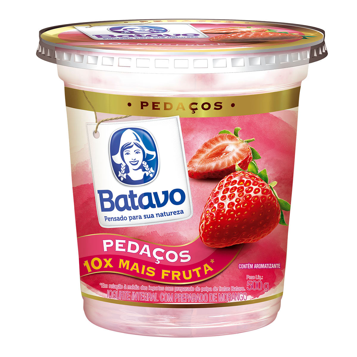 Iogurte Integral Batavo Pedaços Morango 500g