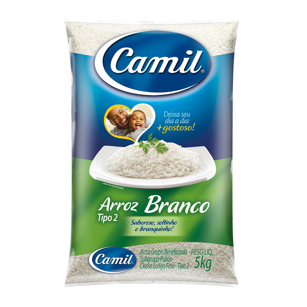 Arroz Branco Longo-fino Tipo 2 Camil Todo Dia 5 Kg