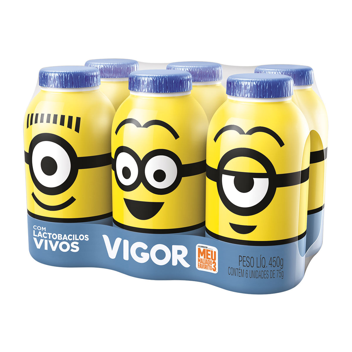 Leite Fermentado Desnatado Vigor Club Tradicional 480g com 6 unidades