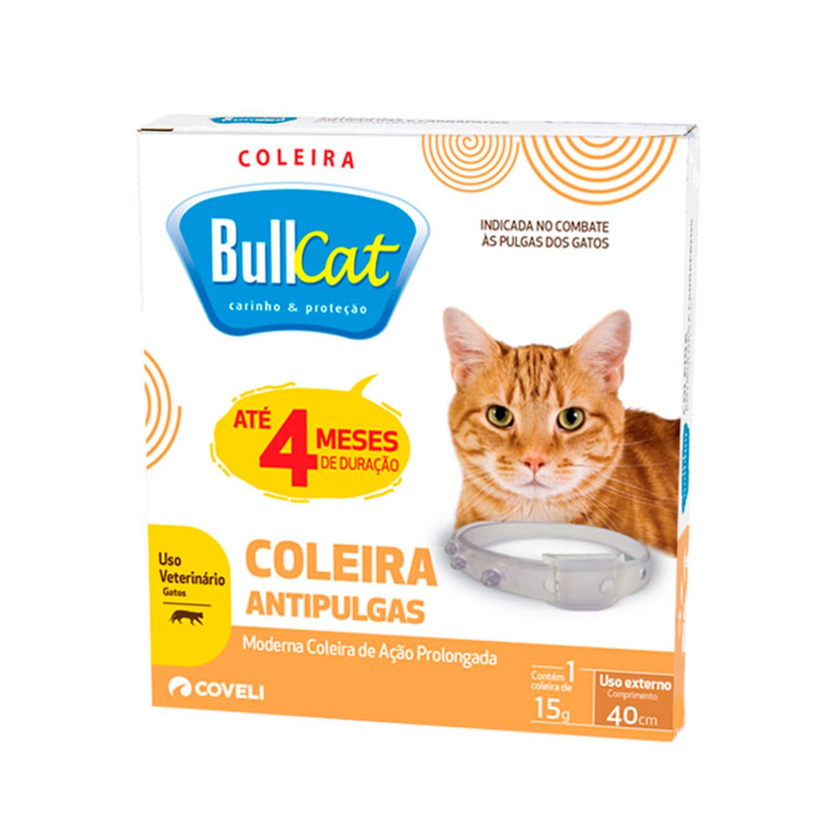 Coleira Antipulga para Gato Coveli Bullcat 15g