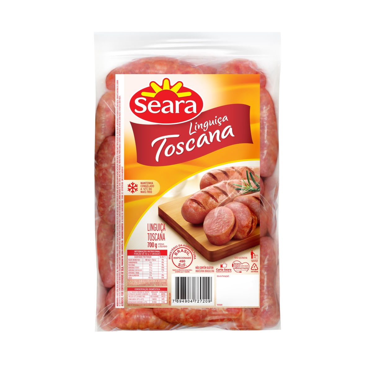 Linguiça Toscana Inteira Seara Aproximadamente 600 g