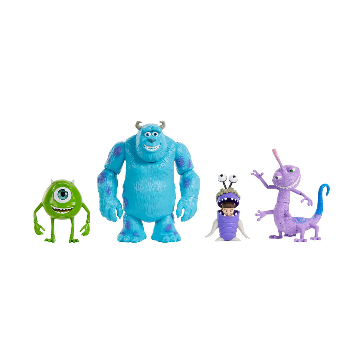 Disney Pixar Sully, Mike, Boo e Randall,  Monsters Inc, Figuras de Ação de 7 polegadas Mattel