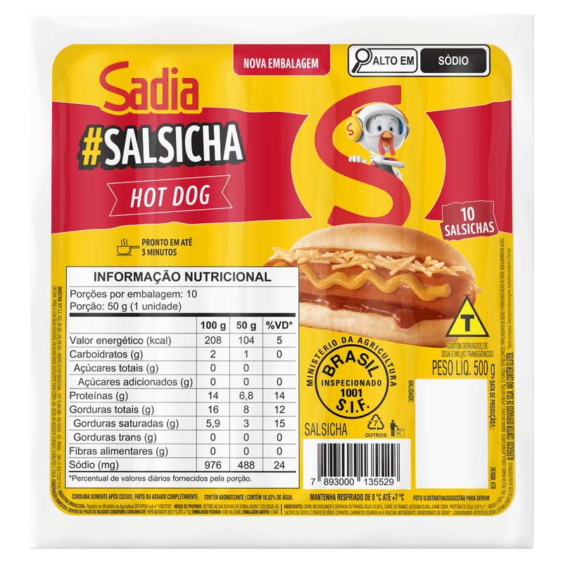 Salsicha Tradicional Sadia 500g