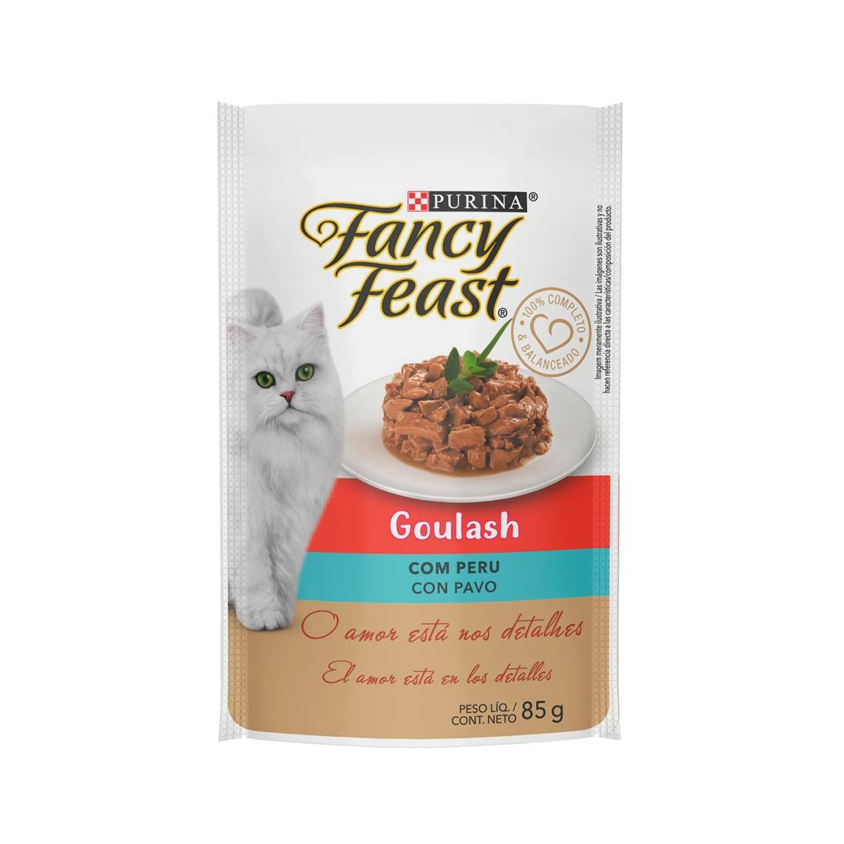 Ração Úmida para Gatos Adulto Fancy Feast Goulash Peru Sachê 85g