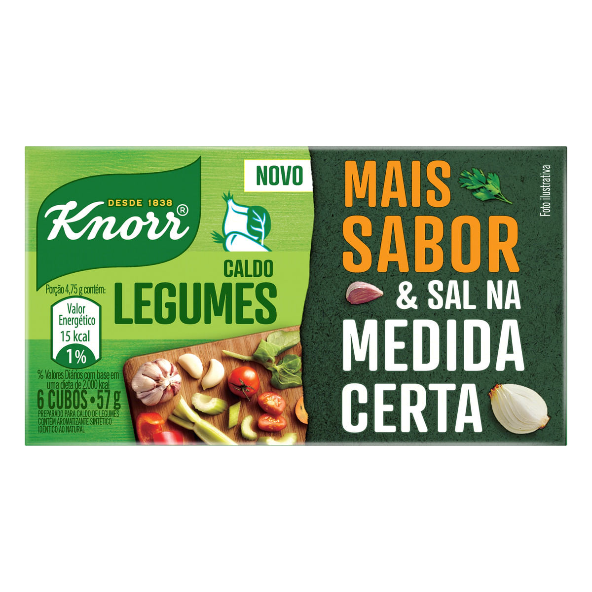 Caldo Tablete Legumes Knorr Mais Sabor  57g 6 Unidades