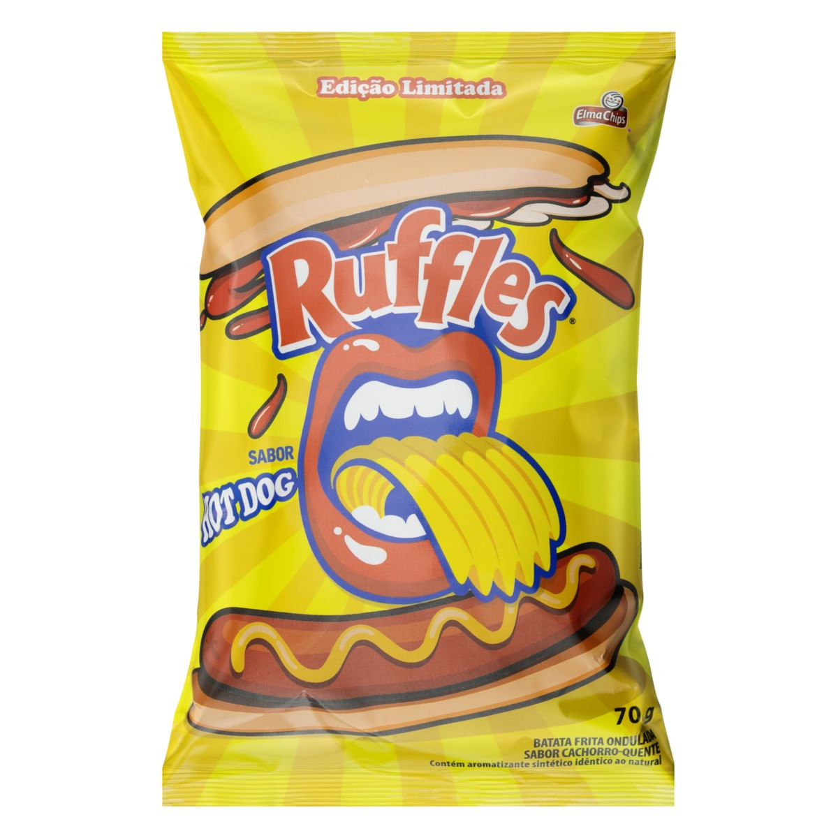 Batata Frita Ondulada Ruffles Sabor Hot Dog 70g Edição Limitada