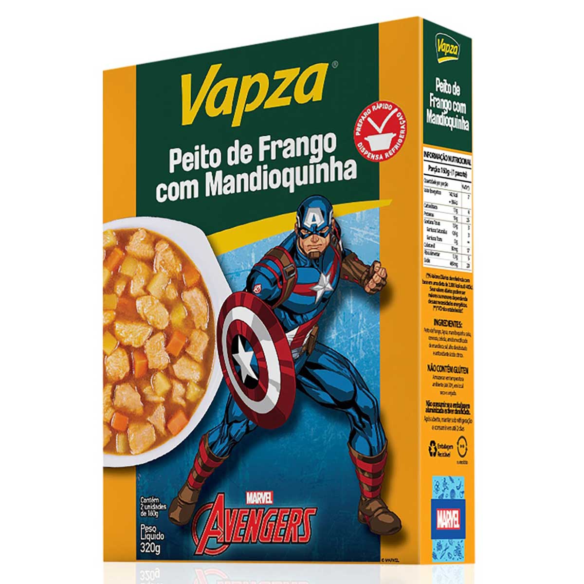 Peito de Frango com Mandioquinha Vapza Marvel 320g