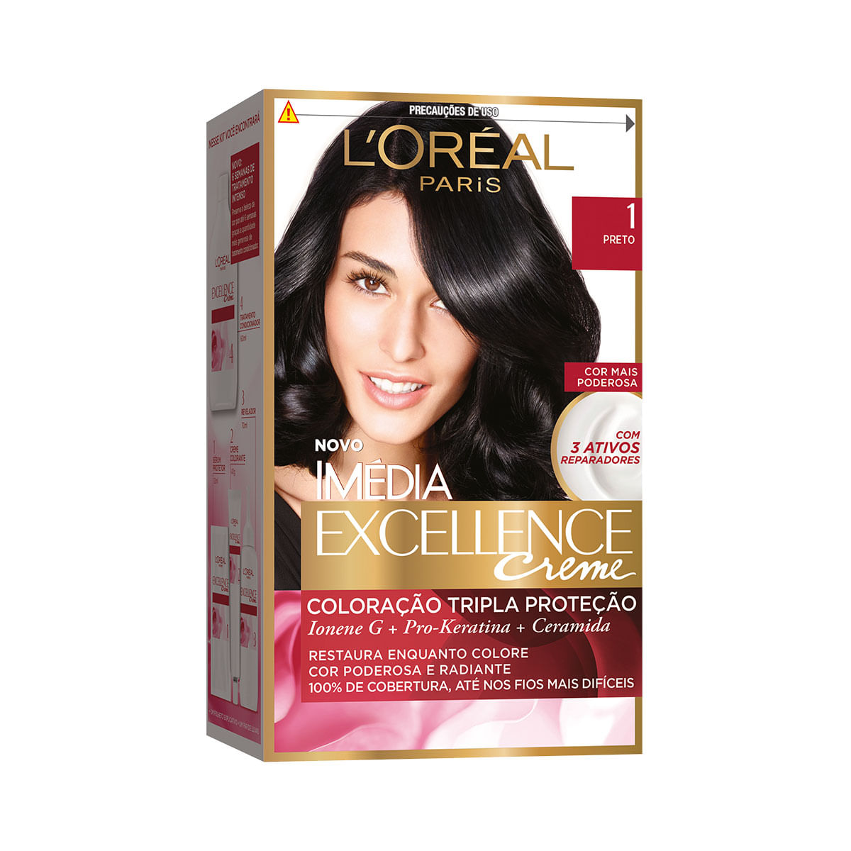 Tintura para Cabelo Preta Onix L&apos;Oreal Paris 47g