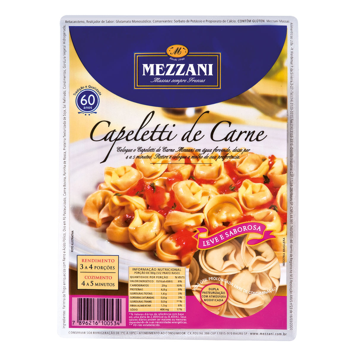 Capeletti de Carne Mezzani 400g