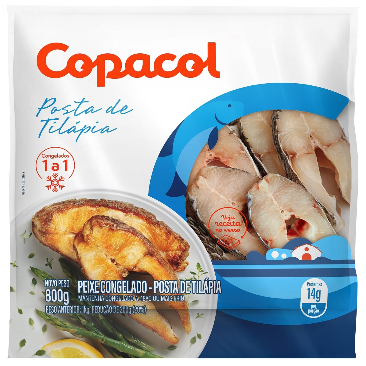 Posta de Tilápia Copacol 800g