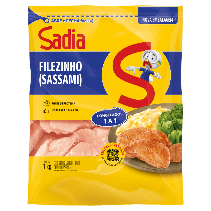 Filé Sassami de Peito de Frango Congelado Sadia 1Kg