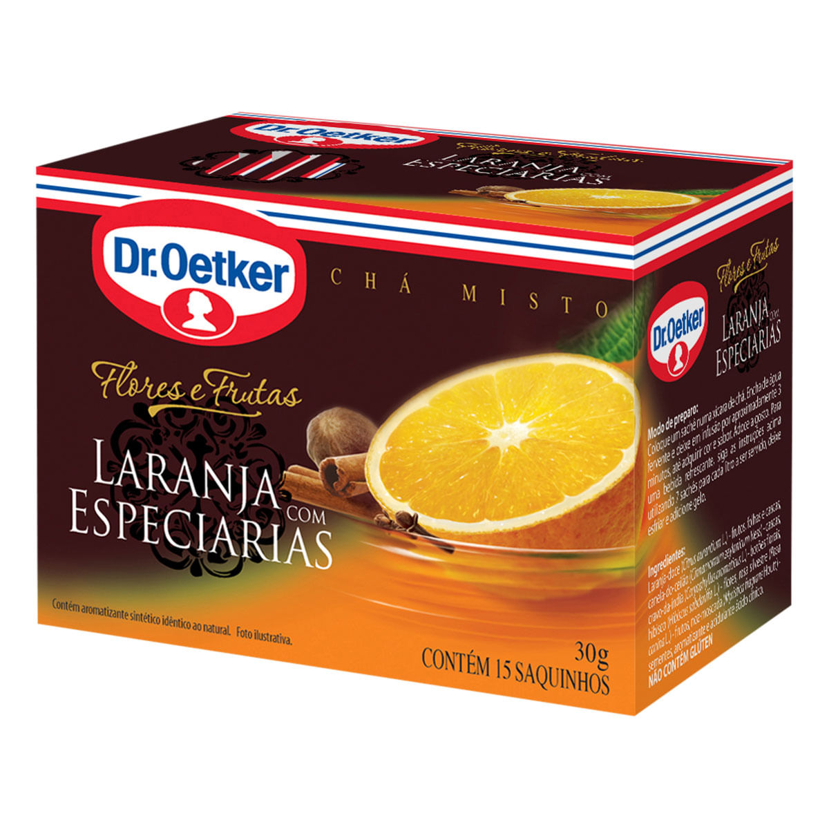 Chá de Laranja e Especiarias Dr. Oetker Caixa com 15 Sachês