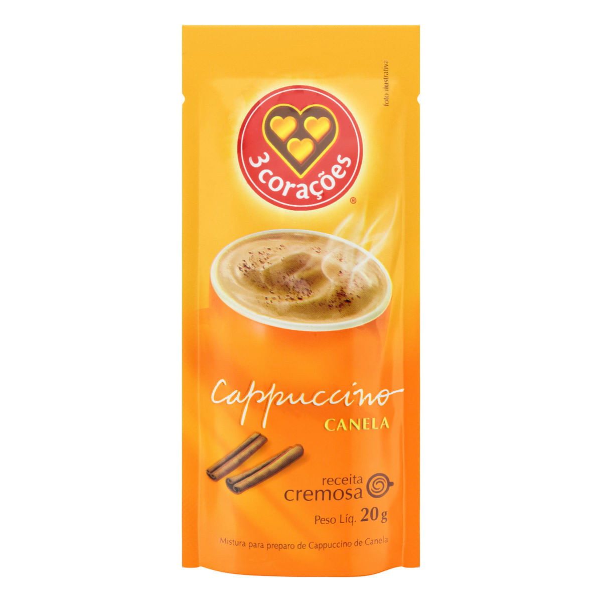 Cappuccino 3 Corações Canela 20 g