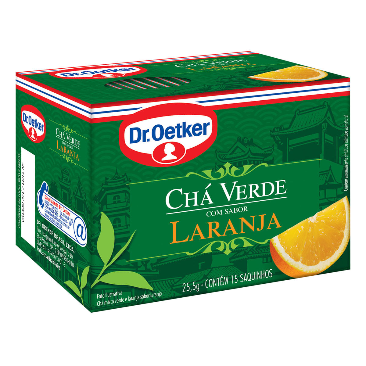 Chá Verde de Laranja Dr. Oetker Caixa com 15 Sachês