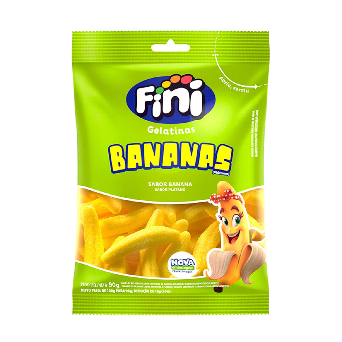 Bala de Gelatina Fini Bananas 90g