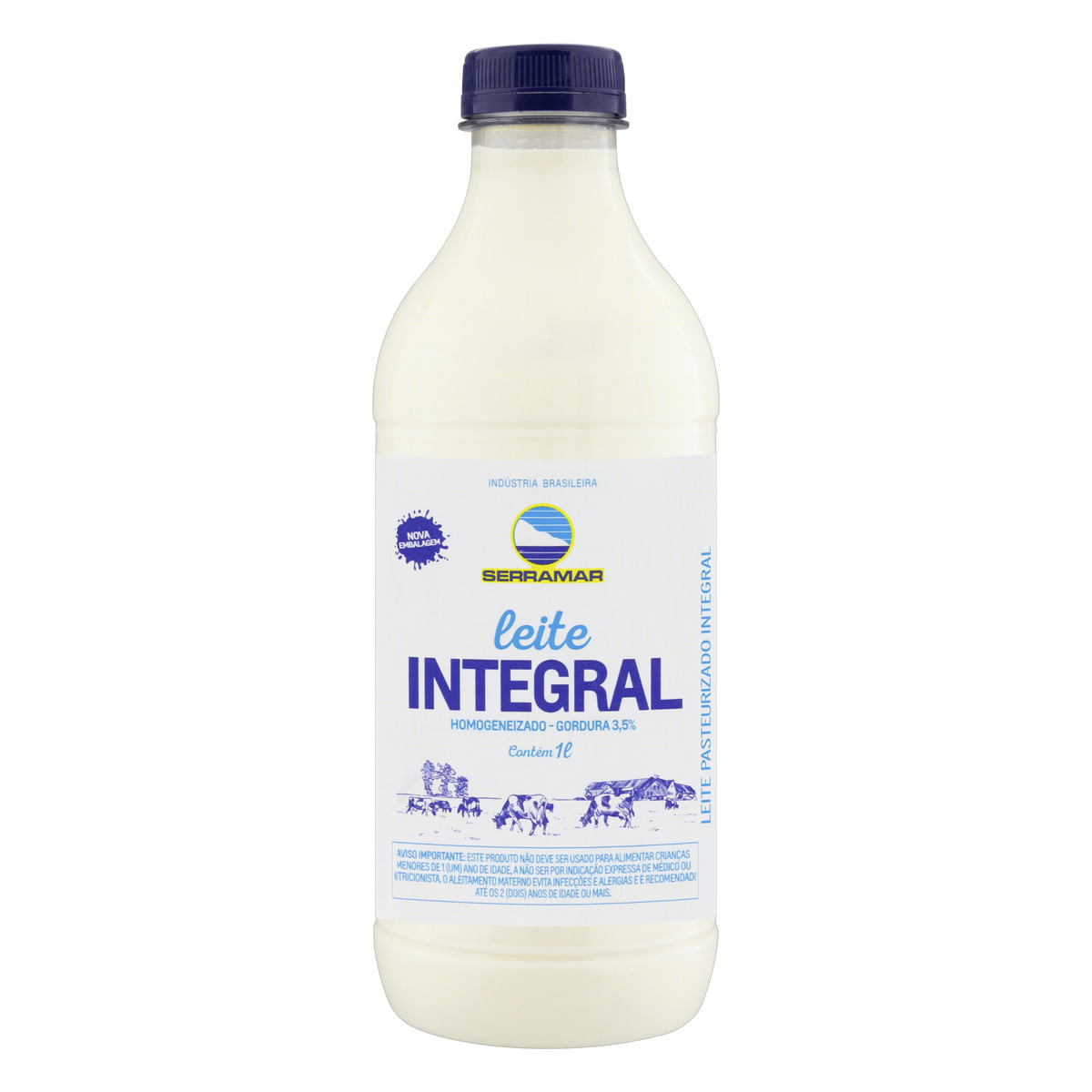 Leite Pasteurizado Homogeneizado Integral Serramar Garrafa 1 L