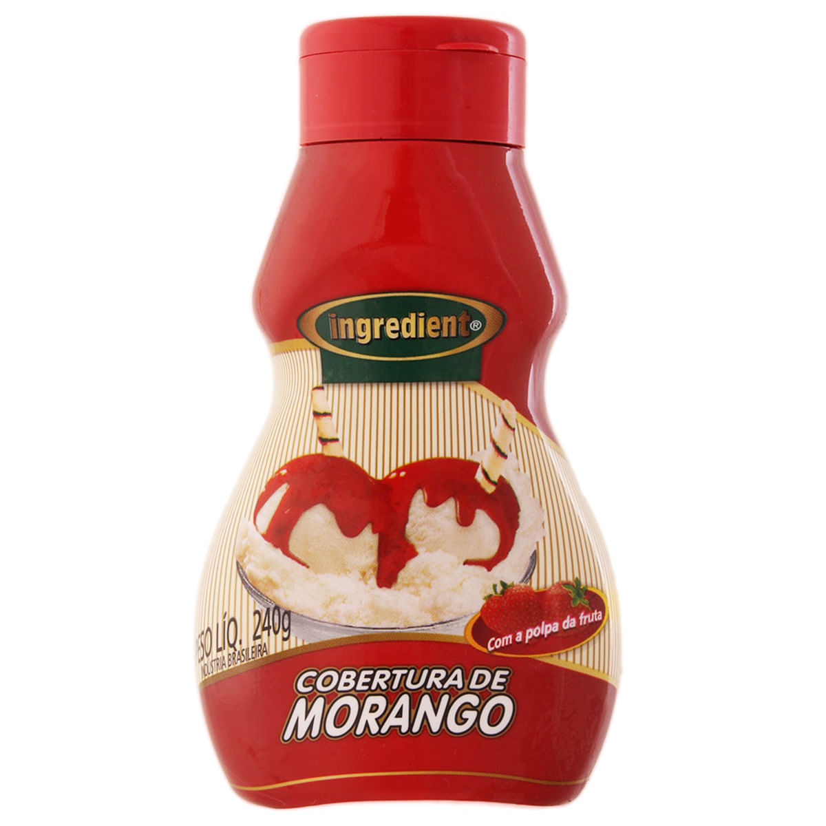 Cobertura para Sorvete Sabor Morango Ingredient 240g