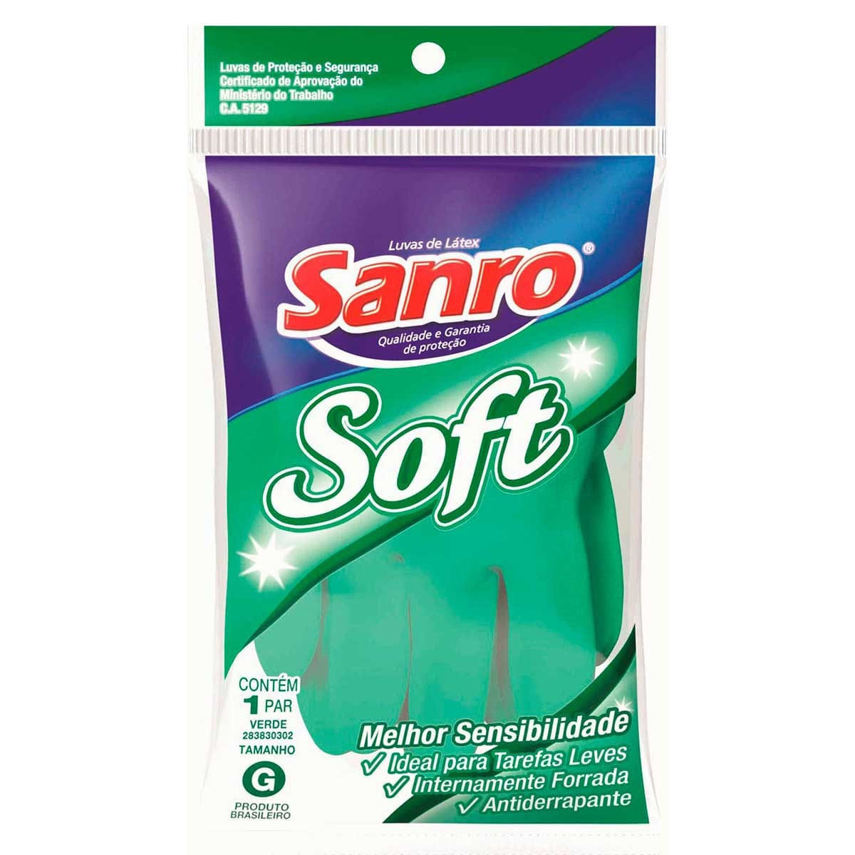 Luvas Soft Verde Sanro G