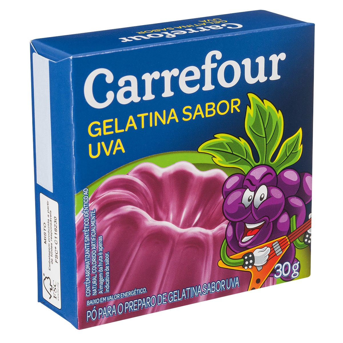 Gelatina Sabor Uva Carrefour 30g