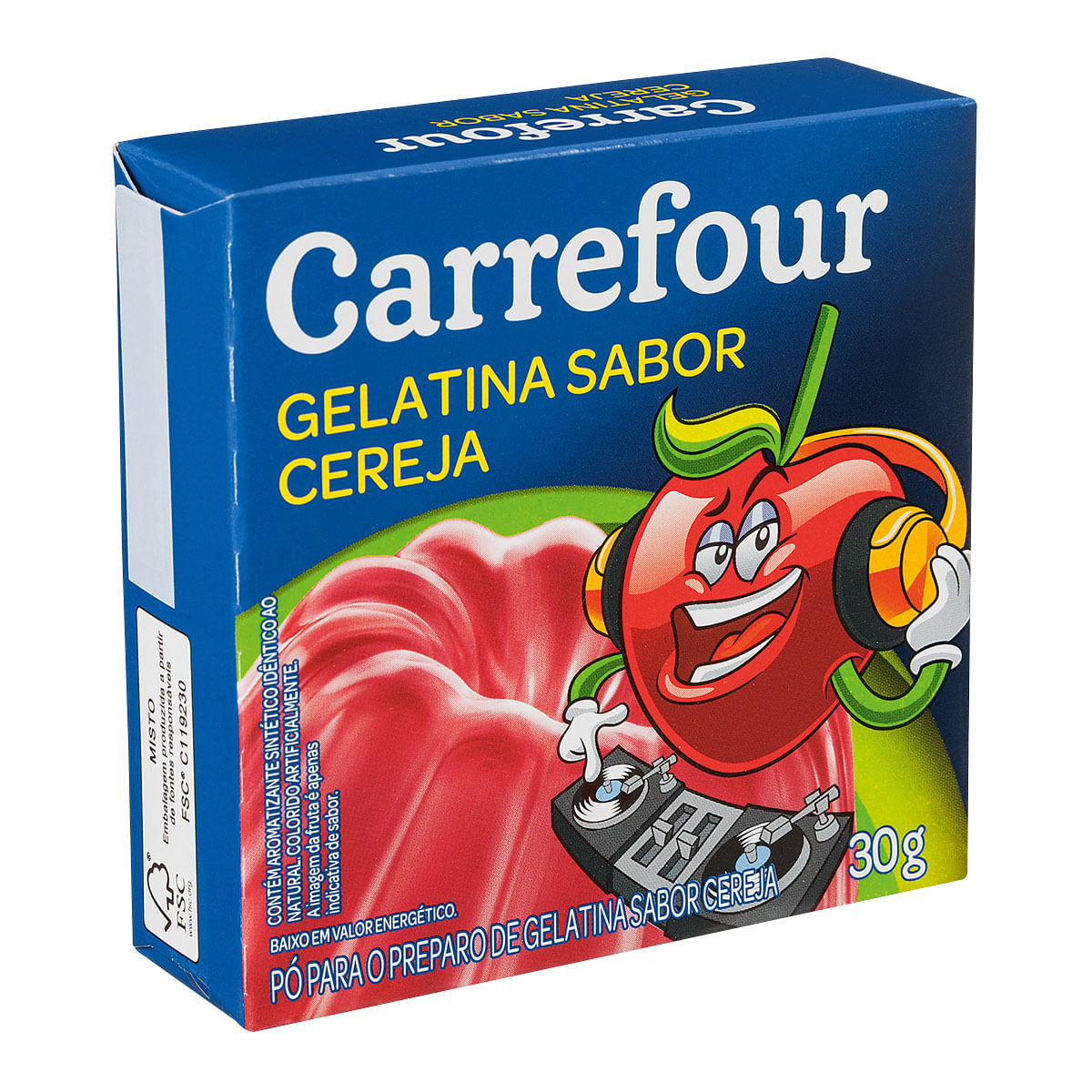 Gelatina Sabor Cereja Carrefour 30g