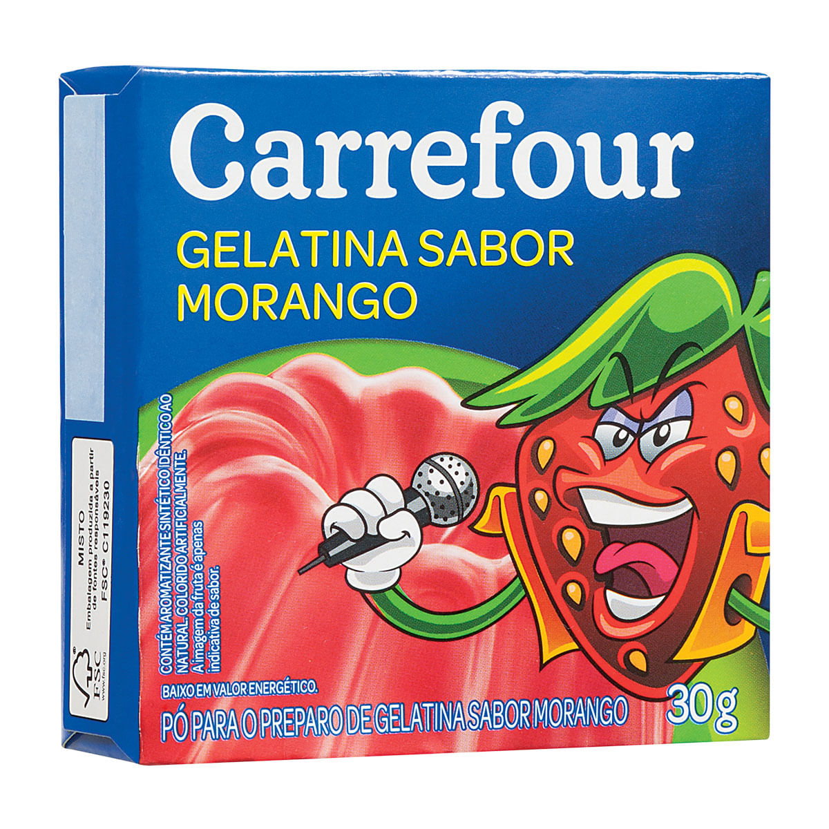 Gelatina Sabor Morango Carrefour 30g