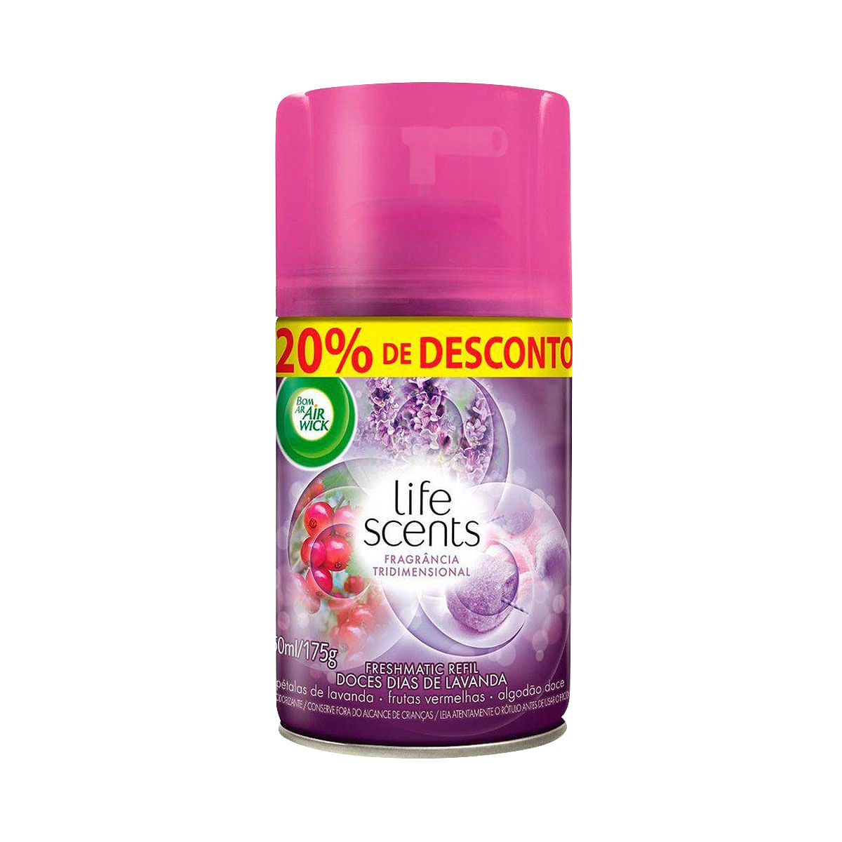 Refil para Odorizador Bom Ar Air Wick Life Scents Aerosol Doces Dias de Lavanda 250ml