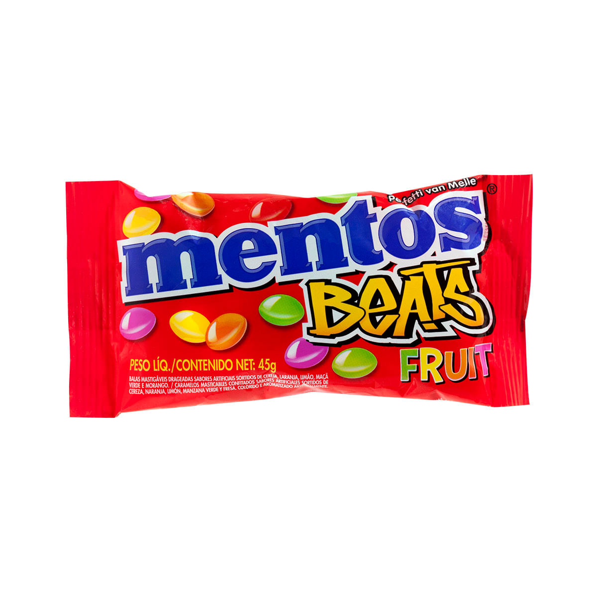 Balas sortidas Mentos Beats fruit - 45 g