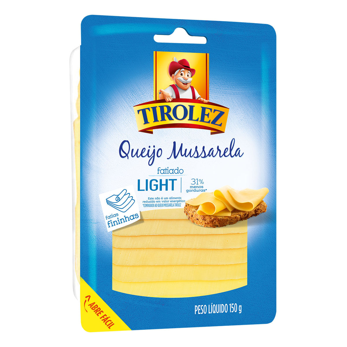 Queijo Muçarela Fatiada Light Tirolez 150g