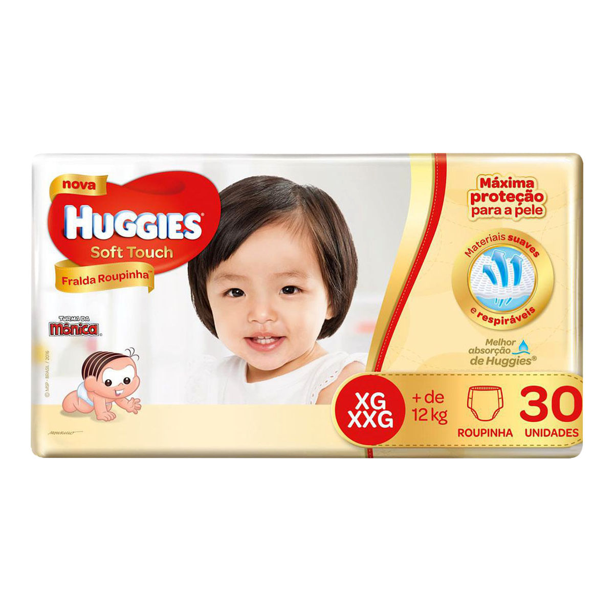 Fralda Huggies XG e XXG Soft Touch Mega - 30 Unidades