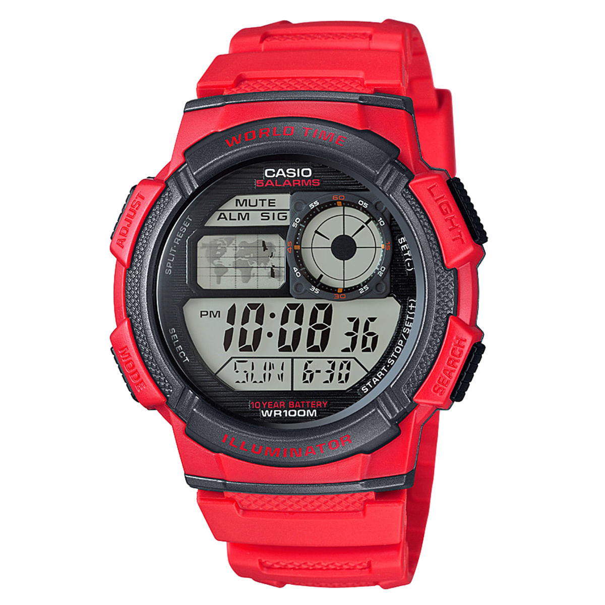 Relógio Casio Masculino Vermelho Digital AE-1000W-4AVDF