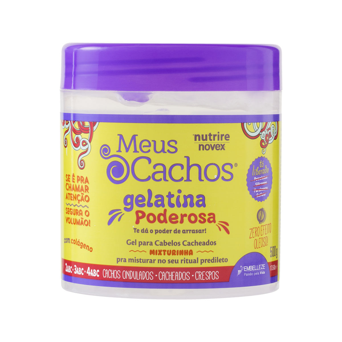 Gel para Cabelo Nutrire Novex Meus Cachos Gelatina Poderosa 500ml