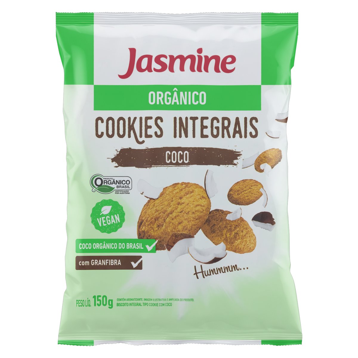 Biscoito Cookie Integral Orgânico Coco Jasmine Pacote 150 g