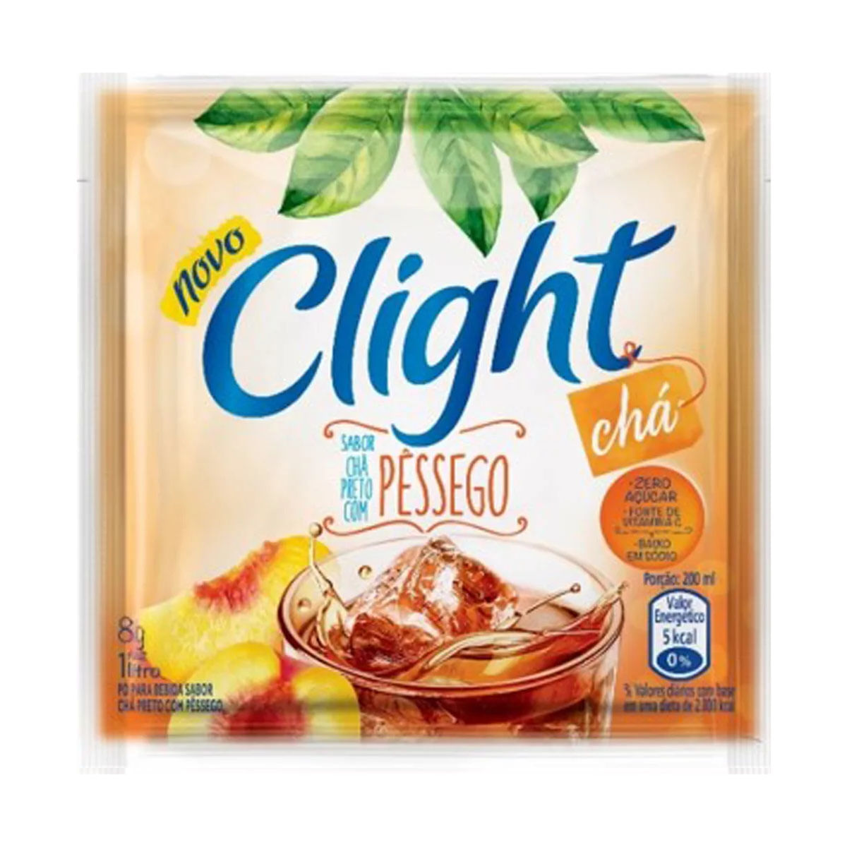 Refresco de Chá Preto com Pêssego Clight 8g