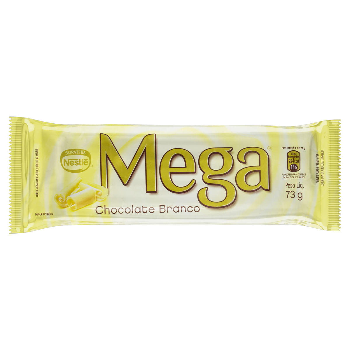 Sorvete Chocolate Branco Mega Pacote 73g