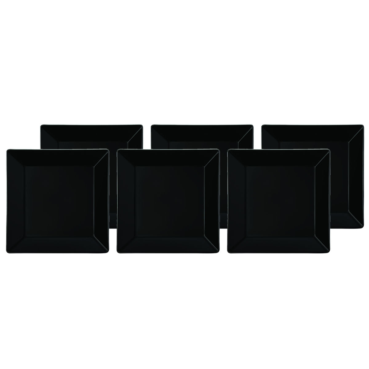 Aparelho de Jantar 6 Peças em Porcelana Oxford Quartier Black GM12-2006 Preto