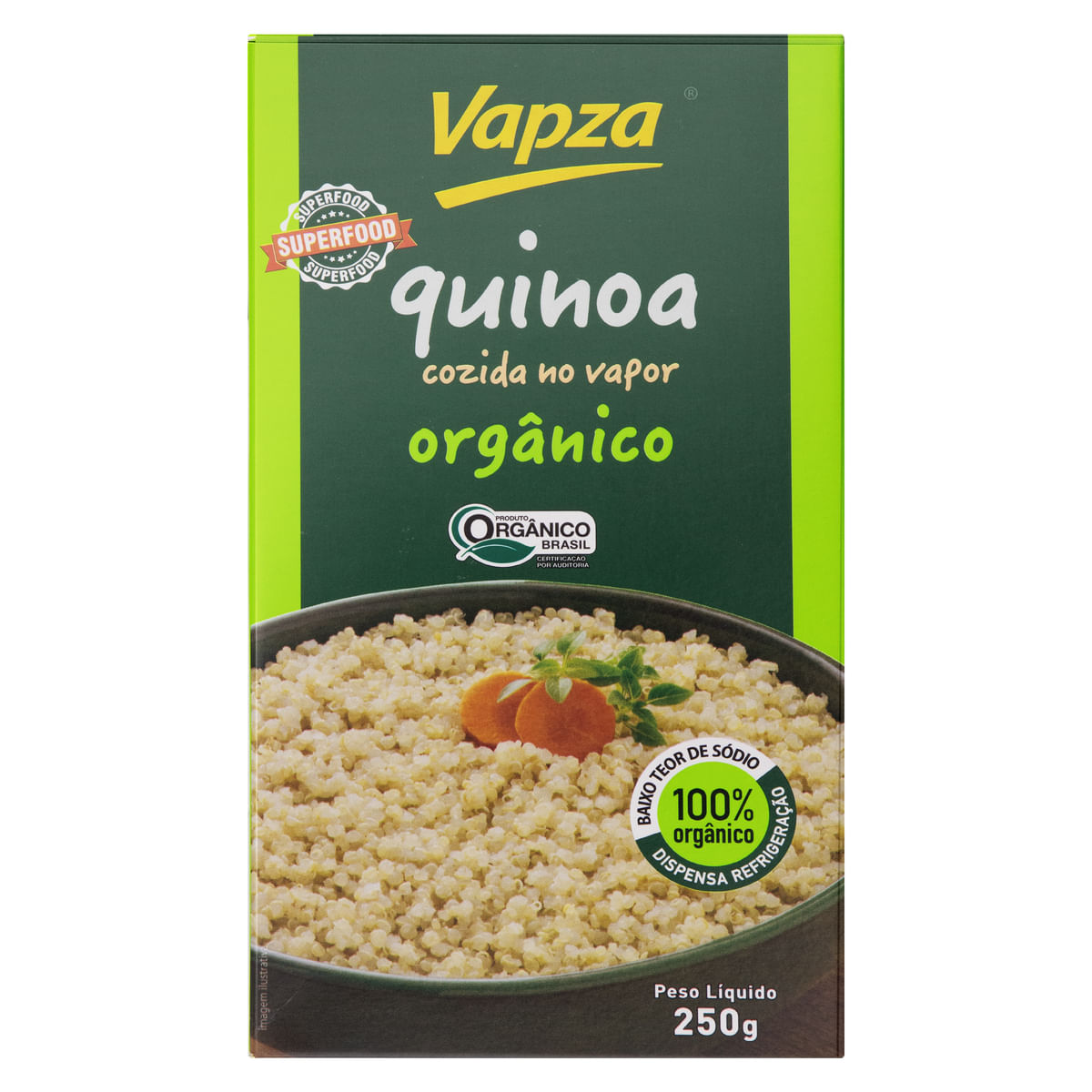 Quinoa Cozida no Vapor Orgânica Vapza Caixa 250g