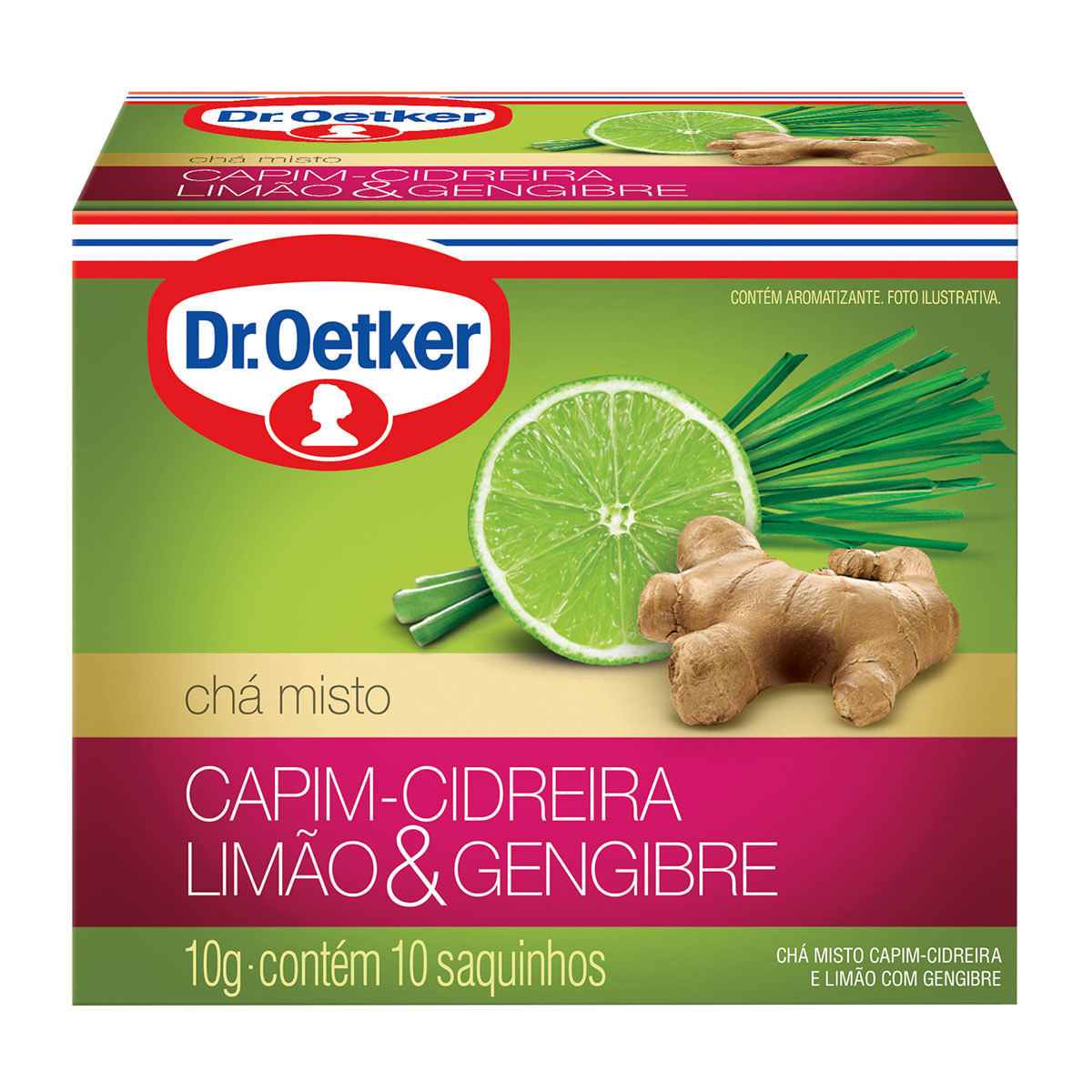 Chá Misto de Capim Cidreira, Limão e Gengibre Dr. Oetker 10 Sachês